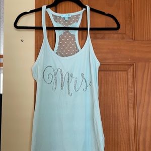 Blue Betsey Johnson Mrs. Tank Bridal